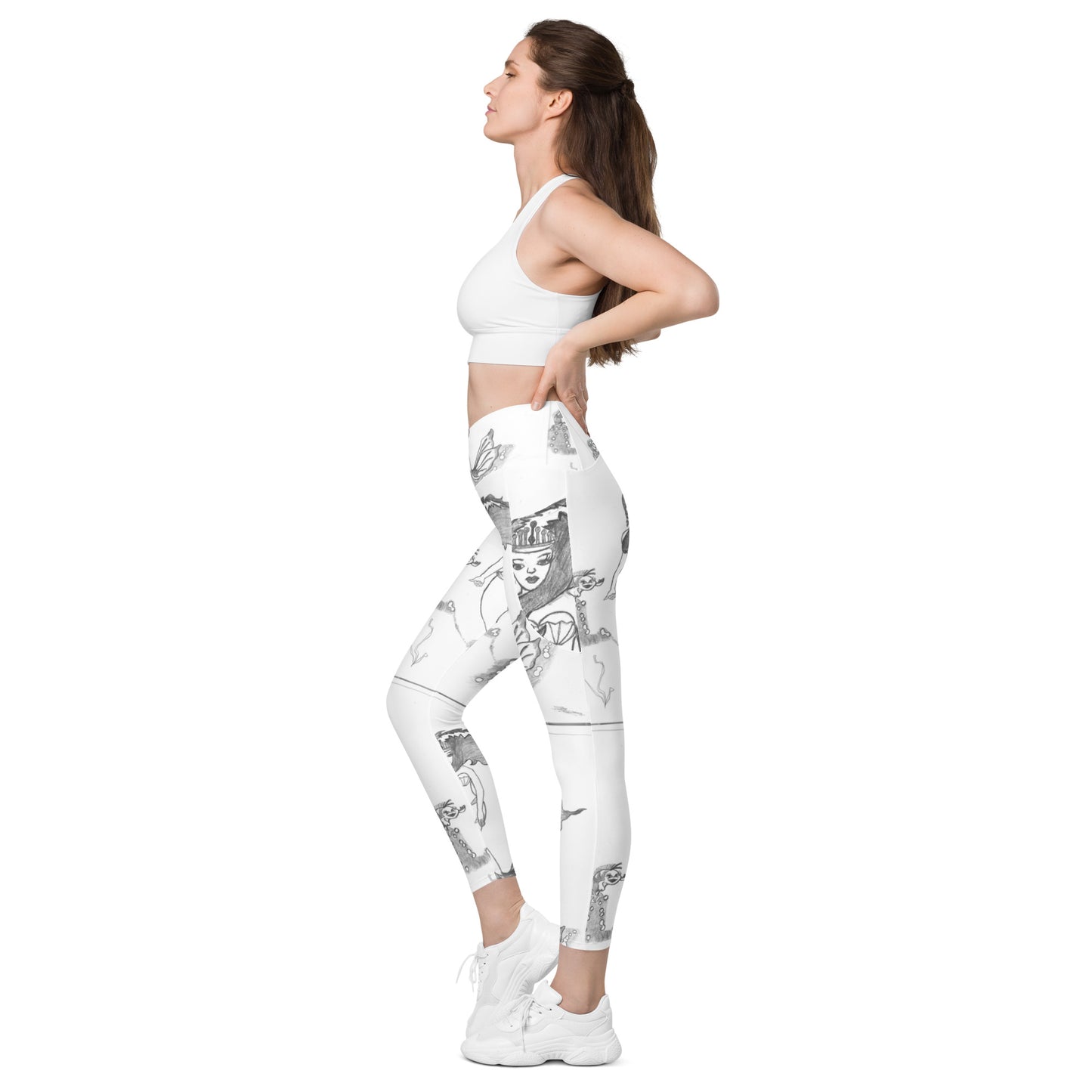 Crossover leggings with pockets