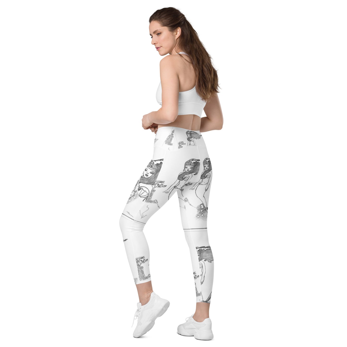 Crossover leggings with pockets