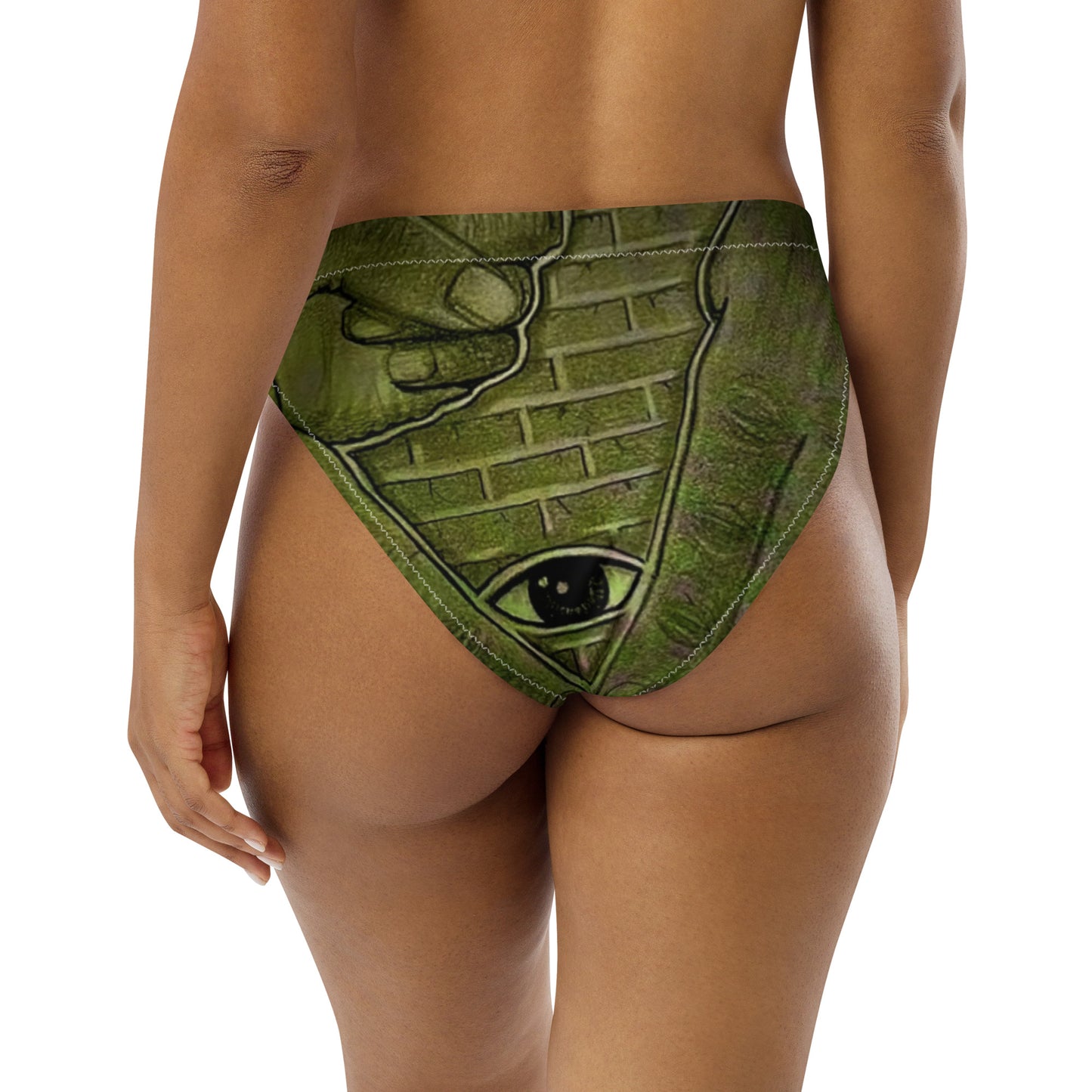 Recycled high-waisted bikini bottom