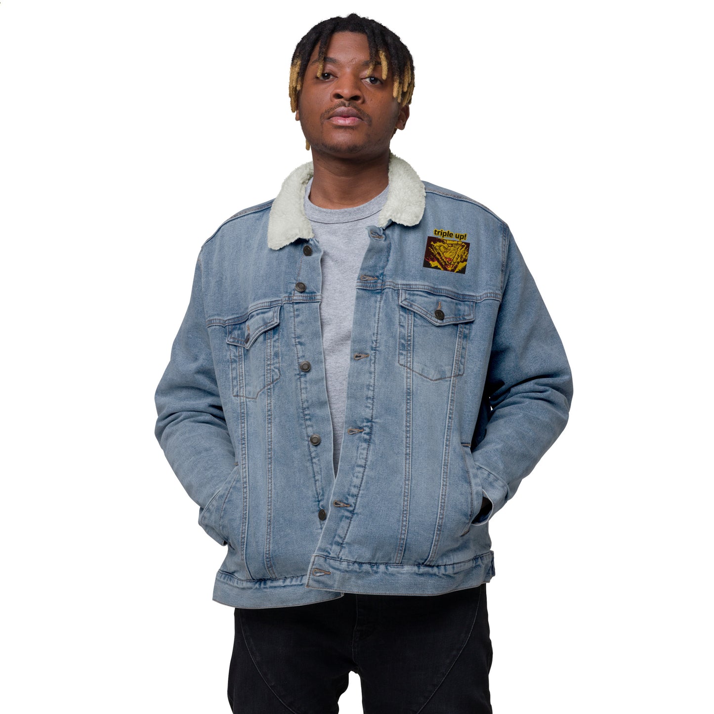 Unisex denim sherpa jacket