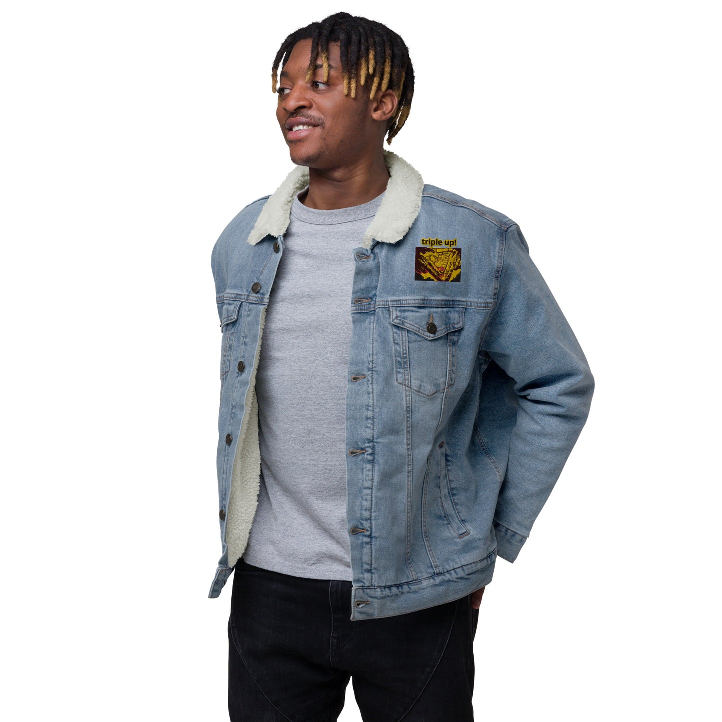 Unisex denim sherpa jacket